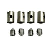 Wlinfetity 8x Motorcycle Scooter Solderless Cable Joint 5mm Throttle Choke Connector for Throttle and Carburetor Cables, Brass Nipple with Screw, Silver