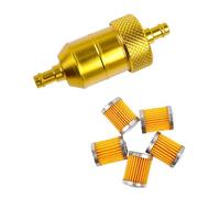 Wlinfetity Aluminum Inline Fuel Filter 8mm for Motorcycle ATV Kart, Reusable Fuel System Filter with 5 Replacement Elements, Enhanced Fuel Flow for Off-Road Vehicles (Color: Black)