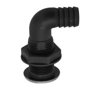 Wlinfetity Boat Hose Pipe Elbow Bilge Pump Drain Outlet 20mm/25mm, Black Nylon with Stainless Steel Flange, for Scupper Sink and Overboard Discharge, Above Waterline Use Only