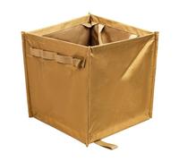 Wlinfetity Collapsible Trash Box for Outdoor Camping - 33L Foldable Storage Basket with Handles, Made of 600D Oxford Cloth, Lightweight & Wear-Resistant, Khaki