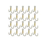 Wlinfetity Double Fishing Hook 20 Pcs, High Carbon Steel Barbed Hooks with Big Eyes, Golden for Zander and Freshwater Fish, Compatible with Various Lures and Lines