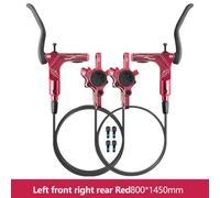 Wlinfetity Double Piston Hydraulic Disc Brake Set for Mountain for Bike, CNC Aluminum Alloy, Compatible with 160mm Rotor, Front 800mm & Rear 1450mm Brake Lines, Black