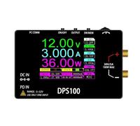 Wlinfetity DPS100 Programmable Regulated Power Supply 100W, 30V 5A Adjustable DC Power Supply with Type-C PD Input, Color Screen and Test Clips, Black
