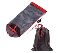 Wlinfetity Folding Fishing Mesh Bag with Ground, 40-60x0.5-2m Nylon Net with Lanyard, Stainless Steel & Oxford Cloth for Live Fish Storage, Portable Fish Bundling Tool for Outdoor Wild Fishing