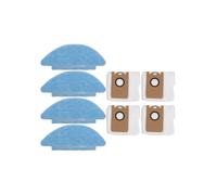 Wlinfetity For LARESAR Clean for L6 Nex, for Lubluelu SG60, SL60, SL60D SL61 and for TIKOM L9000 Robot Vacuum Mop Cloth and Dust Bag Replacement Set, 4 Mop Cloths and 4 Dust Bags, White