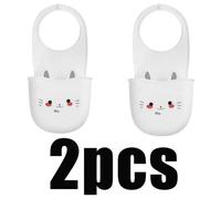 Wlinfetity Kitchen Sink Rack for Sponge and Rag Storage, White Plastic Drain Hanging Basket with Dry and Wet Separation for Faucet and Water Filter