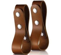 Wlinfetity Leather Horsewhip Waist Strap for Riding Whip Holder, Fits Belts up to 2 Inches Wide, Brown, 2 Pack