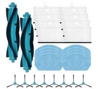 Wlinfetity Main Side Brush, Filter, and Mop Cloth Replacement Kit for Conga 7690 Immortal Max Home for M Robot Vacuum Cleaner, Includes Main Brush, Side Brushes, Filters, and Microfiber Mop Pads