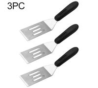 Wlinfetity Mini Spatula Set 3 Pack, Stainless Steel Small Cooking Spatula with Pointed Edge for Flipping and Serving, Non-Deforming Metal Turner for Frying, Dishwasher Safe, Silver