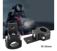 Wlinfetity Motorcycle LED Auxiliary Light Extension Bracket 18-32mm Pipe Mount for Universal Fit, Adjustable Aluminum Alloy Headlight Bracket with 360° Rotation, Black