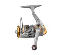 Wlinfetity Outdoor Mini Fishing Reel with 12+1 Bearings, 5kg Drag, CNC Metal Alloy Spool and Wooden Handle, Sensitive and Smooth, for Versatile Fishing, for Orange-Black