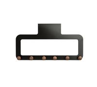 Wlinfetity Over the Door Hanger for Towels and Robes, Metal Hooks with Reinforced Bracing, No Assembly Needed, Fits Standard Doors, Black