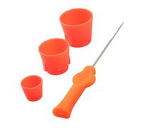 Wlinfetity Pellet Cone Feeder Tackle for Carp Fishing - 3pcs with Needle, ABS + High Carbon Steel, for Orange Red, 110 * 50mm, Compatible with Softened Pellets and Groundbait