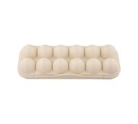 Wlinfetity PP Plastic Egg Holder Case 18 Slots Grey for beige PP Plastic(12 Grid Beige)