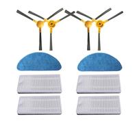 Wlinfetity Replacement Parts for Ikhos 800T820S Robot Vacuum Cleaner - 4 Filters, 4 Side Brushes, 2 Rags, Compatible with Ikhos 800T820S, Blue/White/Yellow