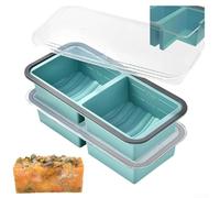 Wlinfetity Silicone Freezing Trays 2-Pack Large Soup Containers(Teal)
