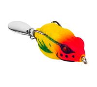 Wlinfetity Soft Jumping Frog Fishing Lure 3cm 4.3g with Dual Hooks for Snakehead, Realistic 3D Eyes & Colorful Body, 1 Pack
