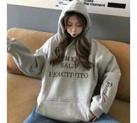 Wlinfetity Thickened Polyester Sweatshirt Purple Light Grey Navy | Velvet touch finish, printed patterns, loose casual style, suitable for daily home wear