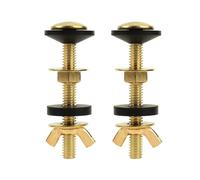 Wlinfetity Toilet Cistern to Pan Fixing Kit with Brass Plated Carbon Steel Bolts and Rubber Gaskets for Secure WC Installation, 2-Pack