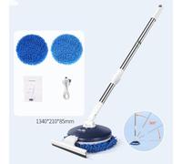 Wlinfetity Wireless Electric for spin Mop Cleaner 2 in 1 Automatic Scrubber with Telescopic Rod for Windows, Cars, Floors and Walls, Blue