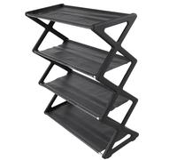 Wlinfetity X-Shaped Ladder Shoe Rack for Home, Multi-Layer Space-Saving Storage with Sturdy PP and Stainless Steel Construction, Easy to Assemble, Fits Sneakers Sandals Boots, White