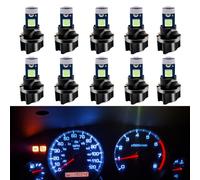 WLJH 10 Pack Ice Blue Canbus T5 Led Bulb 2721 37 74 Wedge Lamp PC74 Twist Sockets Dash Dashboard Lights Instrument Panel Cluster Leds Replacement