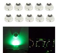 WLJH 10x Green T4.7/T5 Neo Wedge 3030 SMD 12mm Base Led Car Instrument Cluster Led Bulb Dashboard Gauge Bulb HVAC AC Heater Climate Controls Lamps Radio Switch Indication Interior Light Replacement
