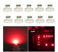 WLJH 10x Red T4.2 Neo Wedge Led 3030 Chipest 10mm Base Car Instrument Cluster Dashboard Gauge HVAC AC Heater Climate Control Bulb Lamps Radio Switch Indication Interior Light Replacement