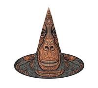 WLKSNBVD 1 Orangutan tribal pattern Wizard Hat for Adult Halloween Decor Costume Hanging Witch Hat Cosplay Accessory