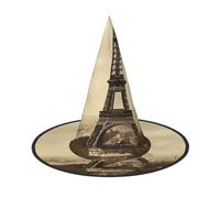 WLKSNBVD 1 Vintage Paris Eiffel Tower Wizard Hat for Adult Halloween Decor Costume Hanging Witch Hat Cosplay Accessory