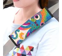 WLKSNBVD 2 Pack Car Seatbelt Covers Colorful Octopus Harness Pads Pram Strap Covers Backpack Shoulder Pad Automotive Seat Belt Cushion Pad Cover for Car Seat Belt Protect Your Neck and Shoulder