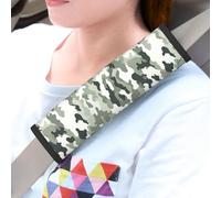 WLKSNBVD 2 Pack Car Seatbelt Covers White Camouflage Harness Pads Pram Strap Covers Backpack Shoulder Pad Automotive Seat Belt Cushion Pad Cover for Car Seat Belt Protect Your Neck and Shoulder
