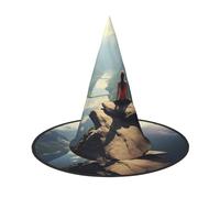 WLKSNBVD 2 PCS Mountain Top Yoga Wizard Hat for Adult Halloween Decor Costume Hanging Witch Hat Cosplay Accessory