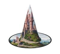 WLKSNBVD 3 PCS Fairy Tale Castle Wizard Hat for Adult Halloween Decor Costume Hanging Witch Hat Cosplay Accessory