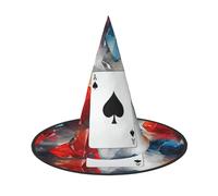 WLKSNBVD 3 PCS Polygonal playing cards Wizard Hat for Adult Halloween Decor Costume Hanging Witch Hat Cosplay Accessory