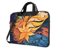 WLKSNBVD Abstract patterned tropical print Laptop Bag for Women Computer Bag Shoulder Laptop Sleeve Business Work Briefcase, Black, 14 inch