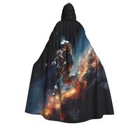 WLKSNBVD Astronaut flying in space Hooded Cloak Halloween Costumes Wizard Cloak Medieval Renaissance Cosplay Cape Robe with Hood, Astronaut Flying in Space, One size