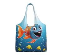 WLKSNBVD Canvas Tote Bag for Women Purse Fish Under The Sea Handbags Totes Crossbody Shoulder Shopping Bag