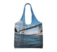 WLKSNBVD Canvas Tote Bag for Women Purse Mackinac Suspension Bridge Handbags Totes Crossbody Shoulder Shopping Bag