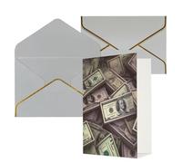 WLKSNBVD Greetings Card with Envelopes A bunch hundred dollar bills Thinking of You Card 4x6 Blank Note Cards for Birthday Baby Shower Congratulations Wedding Thank You Cards All Occasion