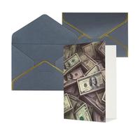 WLKSNBVD Greetings Card with Envelopes A bunch hundred dollar bills Thinking of You Card 4x6 Blank Note Cards for Birthday Baby Shower Congratulations Wedding Thank You Cards All Occasion
