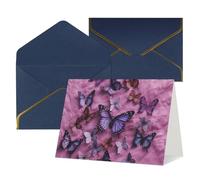 WLKSNBVD Greetings Card with Envelopes All butterflies are on purple background Thinking of You Card 4x6 Blank Note Cards for Birthday Baby Shower Congratulations Wedding Thank You Cards All Occasion