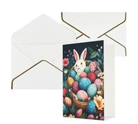 WLKSNBVD Greetings Card with Envelopes Basket and Easter Eggs Thinking of You Card 4x6 Blank Note Cards for Birthday Baby Shower Congratulations Wedding Thank You Cards All Occasion