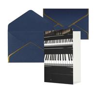 WLKSNBVD Greetings Card with Envelopes Black and white piano keys Thinking of You Card 4x6 Blank Note Cards for Birthday Baby Shower Congratulations Wedding Thank You Cards All Occasion