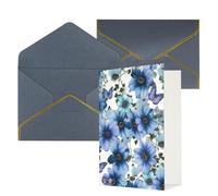 WLKSNBVD Greetings Card with Envelopes Blooming blue daisy Thinking of You Card 4x6 Blank Note Cards for Birthday Baby Shower Congratulations Wedding Thank You Cards All Occasion