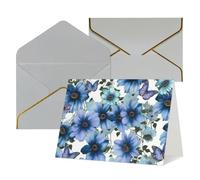 WLKSNBVD Greetings Card with Envelopes Blooming blue daisy Thinking of You Card 4x6 Blank Note Cards for Birthday Baby Shower Congratulations Wedding Thank You Cards All Occasion