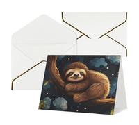 WLKSNBVD Greetings Card with Envelopes Cute Baby Sloths Sleeping Thinking of You Card 4x6 Blank Note Cards for Birthday Baby Shower Congratulations Wedding Thank You Cards All Occasion