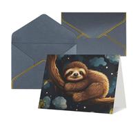 WLKSNBVD Greetings Card with Envelopes Cute Baby Sloths Sleeping Thinking of You Card 4x6 Blank Note Cards for Birthday Baby Shower Congratulations Wedding Thank You Cards All Occasion