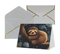 WLKSNBVD Greetings Card with Envelopes Cute Baby Sloths Sleeping Thinking of You Card 4x6 Blank Note Cards for Birthday Baby Shower Congratulations Wedding Thank You Cards All Occasion