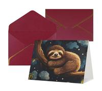 WLKSNBVD Greetings Card with Envelopes Cute Baby Sloths Sleeping Thinking of You Card 4x6 Blank Note Cards for Birthday Baby Shower Congratulations Wedding Thank You Cards All Occasion